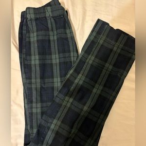 Straight leg plaid pants!